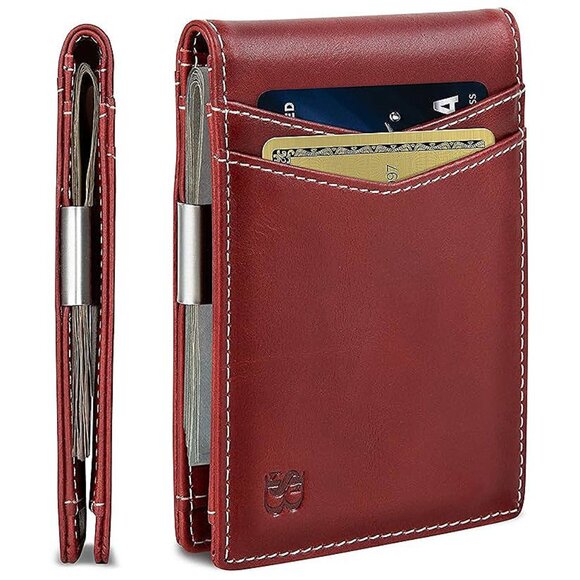 SERMAN BRANDS Money Clip Wallet - Mens , Ruby Red Transformer